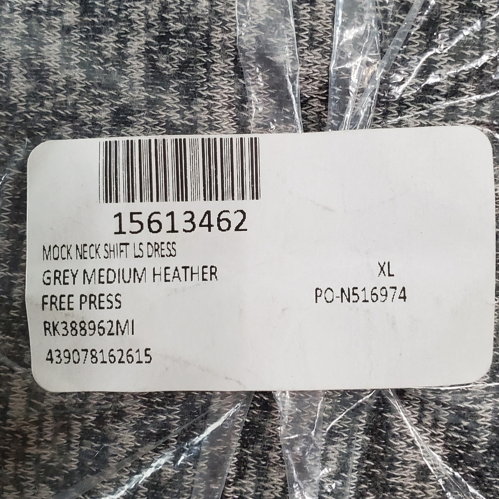 Free Press NWT long sleeved mock neck grey dress XL - Picture 3 of 6